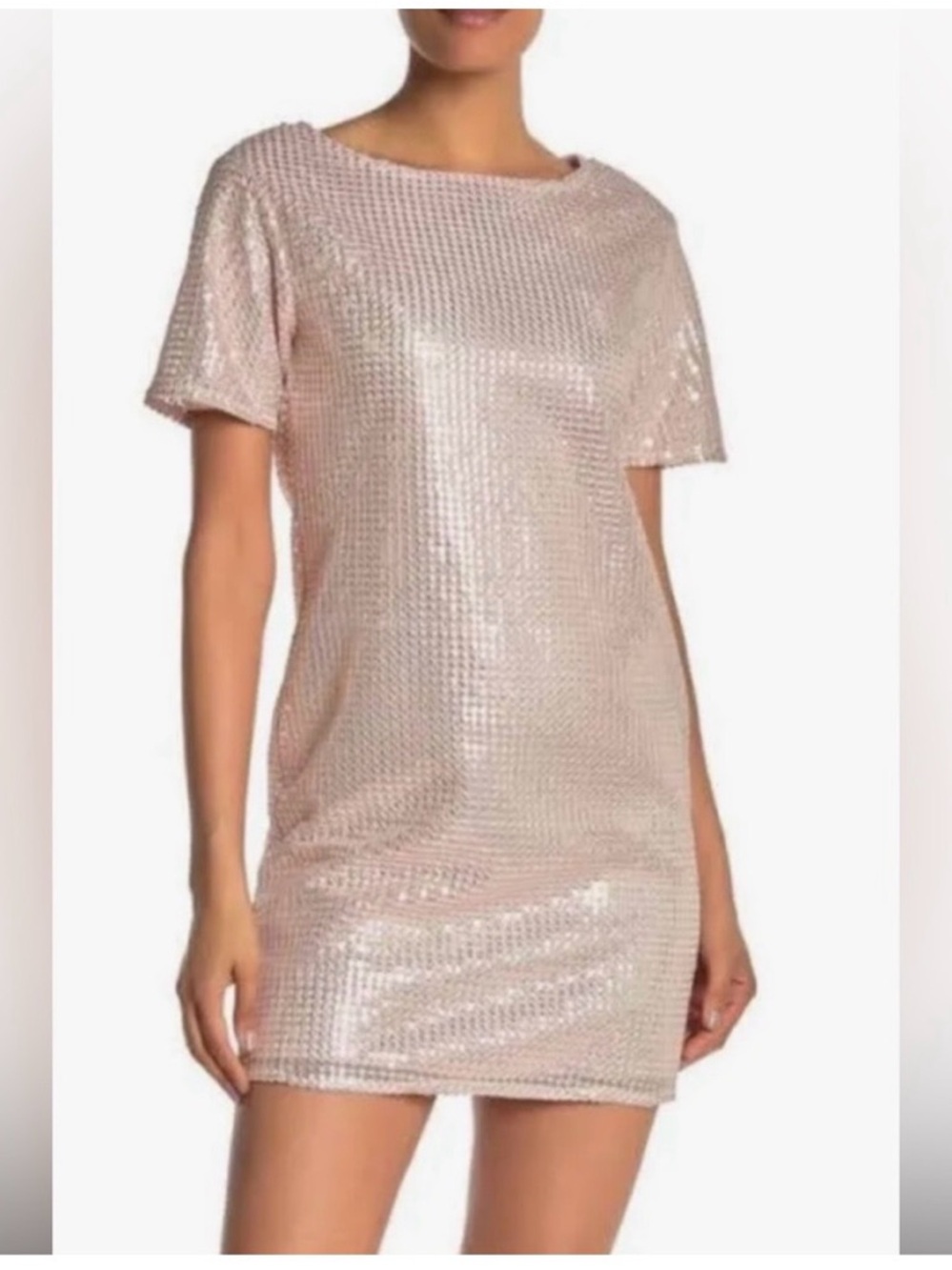 Laundry By Shelli Segal Sequin Shift Dress In Blush Size 10 NWT